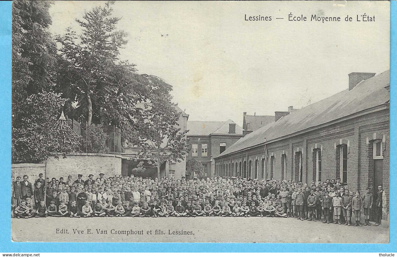 Lessines (Hainaut)-+/-1920-Ecole Moyenne De L'Etat*Photo De Groupe Des élèves- Edit. Vve Van Cromphout Et Fils, Lessines - Lessines