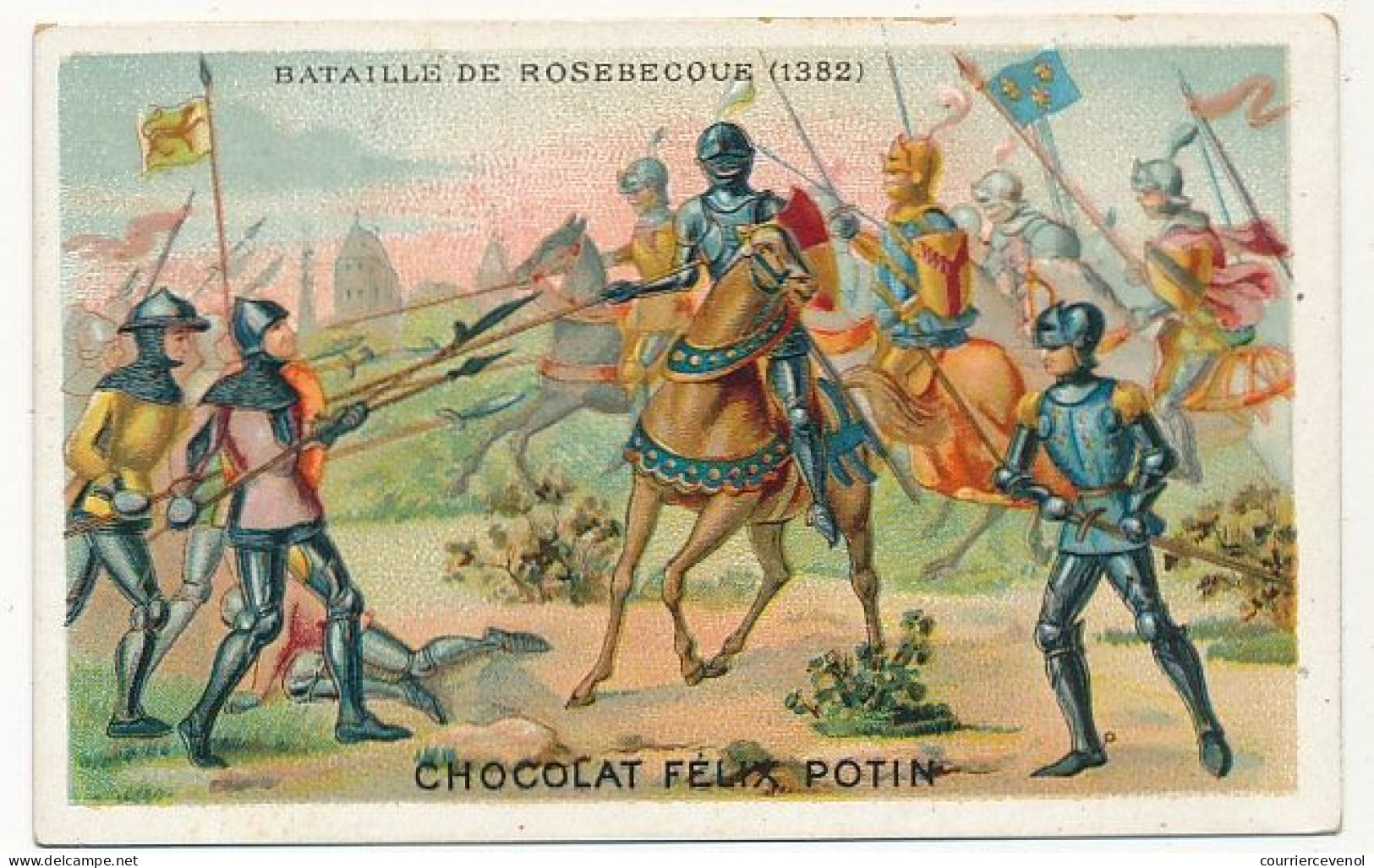 4 Images CHOCOLAT FELIX POTIN - Bataille De Rosebecour, Le Château Féodal, Bataille De Bouvines, Sciarra Colonna... - Sonstige & Ohne Zuordnung