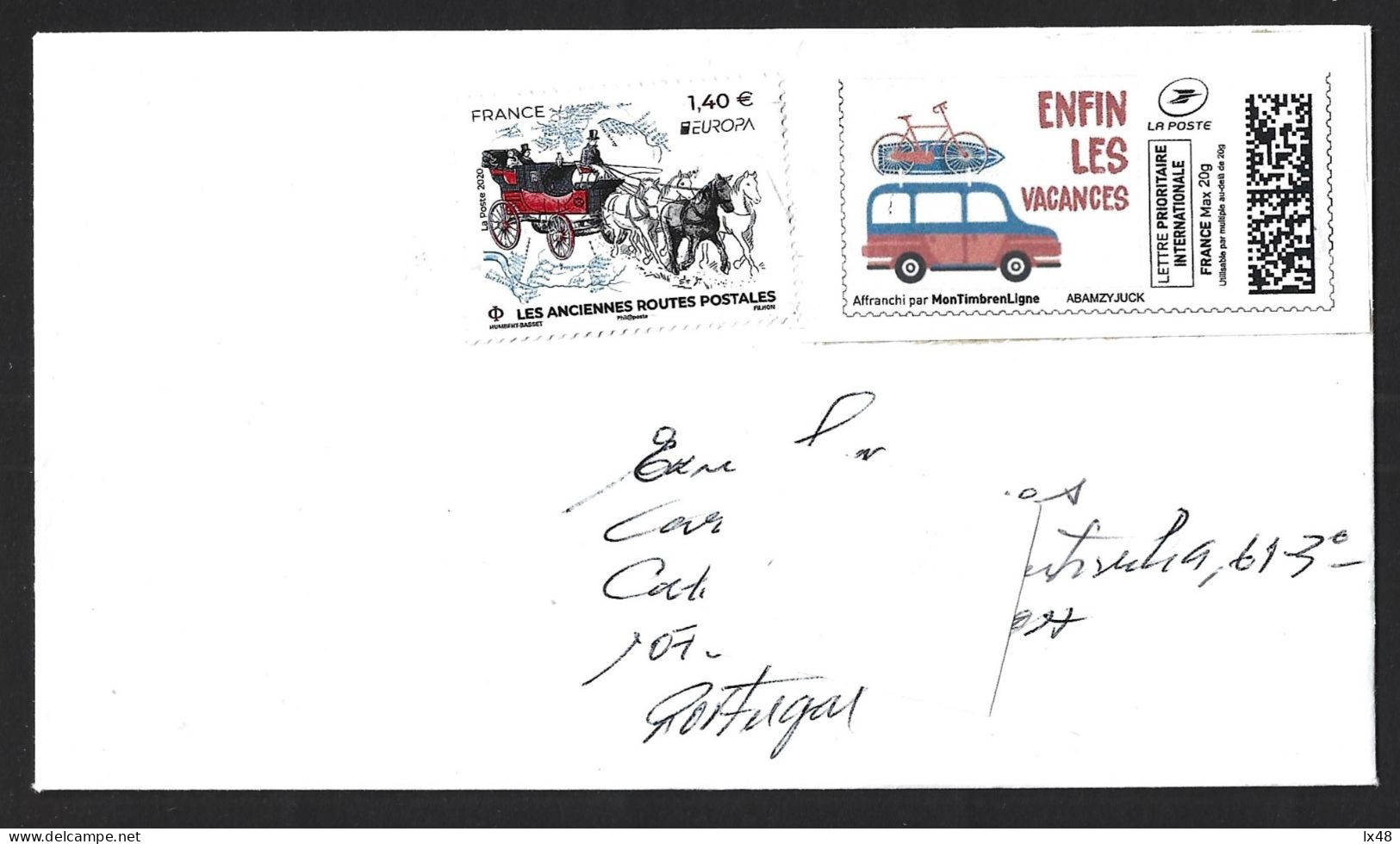 Tourism. 'Holidays At Last'. Bicycle. Car. Boat. Horse. Vacation Franchise Print Label. Tourisme. "Enfin Les Vacances". - Hotels, Restaurants & Cafés