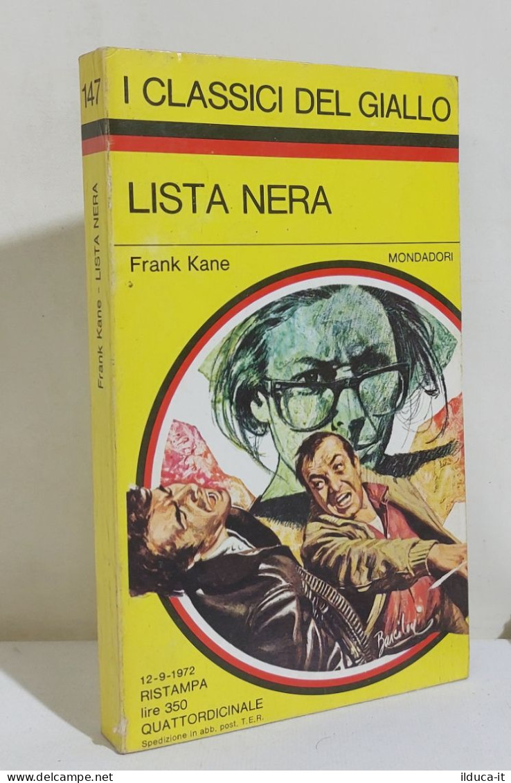 I116885 Classici Giallo Mondadori 147 - Frank Kane - Lista Nera - 1972 - Gialli, Polizieschi E Thriller