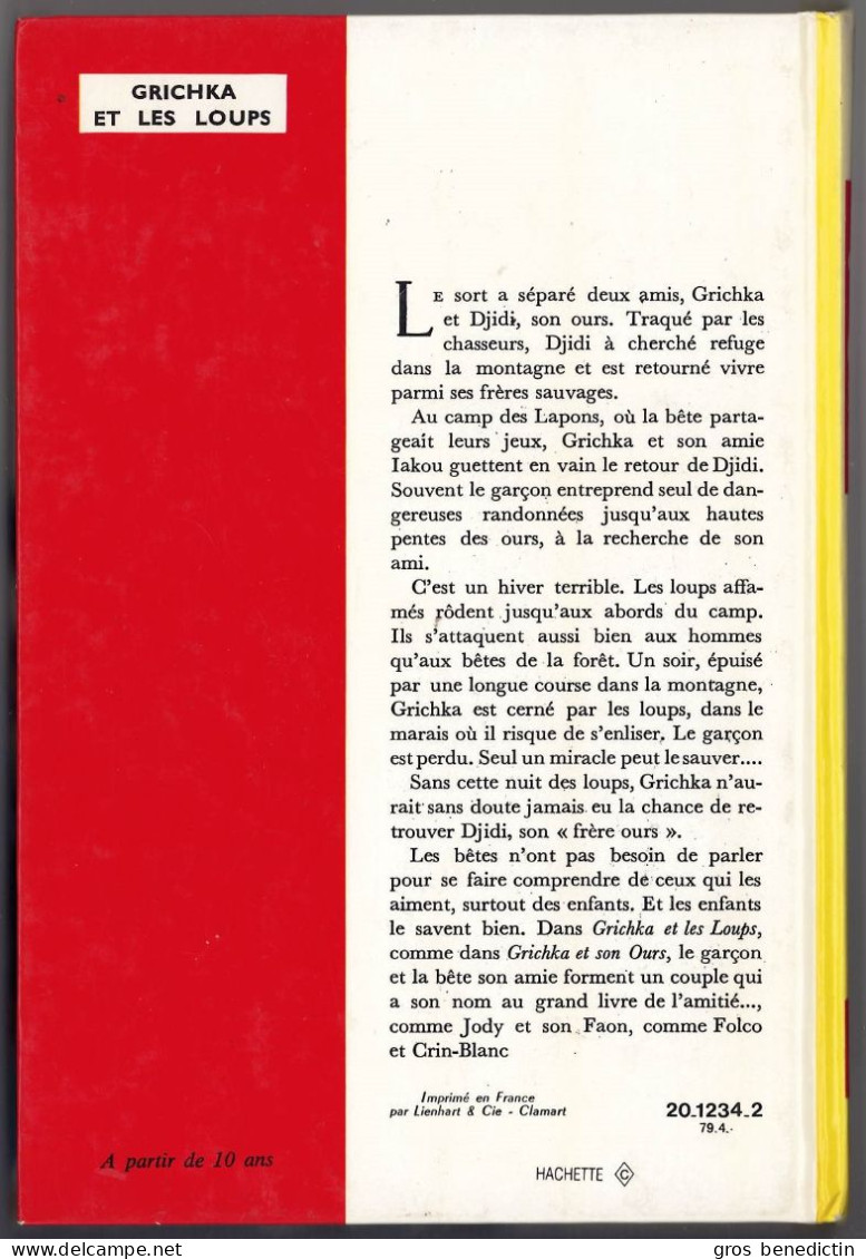 Hachette - Idéal Bibliothèque - René Guillot - "Grichka Et Les Loups" - 1979 - #Ben&IB - Ideal Bibliotheque