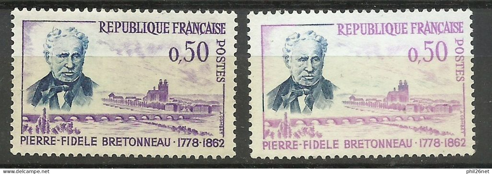 France N°1328  P.F. Bretonneau Rose Et Gris Neuf  ( * ) B/TB  Timbre Type Sur Les Scans Pour Comparer Soldé ! ! ! - Unused Stamps