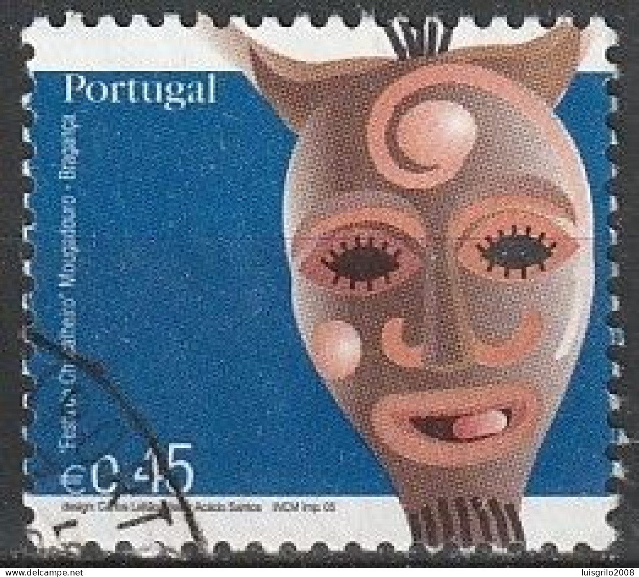 Portugal, 2005 - Máscaras De Portugal, €0,45 -|- Mundifil - 3200 - Oblitérés