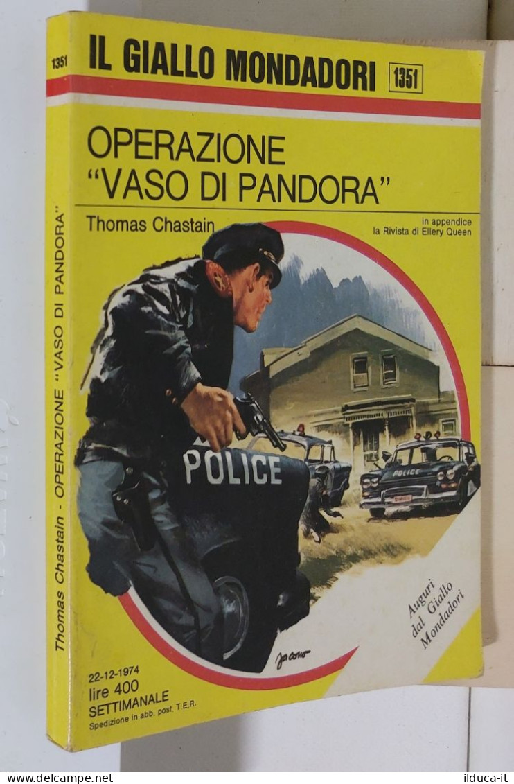 I116892 Classici Giallo Mondadori 1351 - Chastain - Operazione "Vaso Di Pandora" - Gialli, Polizieschi E Thriller