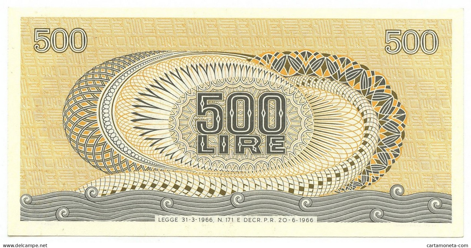 500 LIRE BIGLIETTO DI STATO ARETUSA 20/06/1966 FDS - Andere & Zonder Classificatie