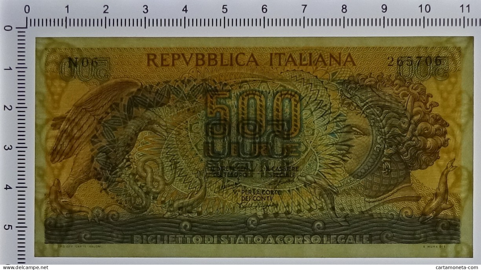 500 LIRE BIGLIETTO DI STATO ARETUSA 20/06/1966 FDS - Altri & Non Classificati