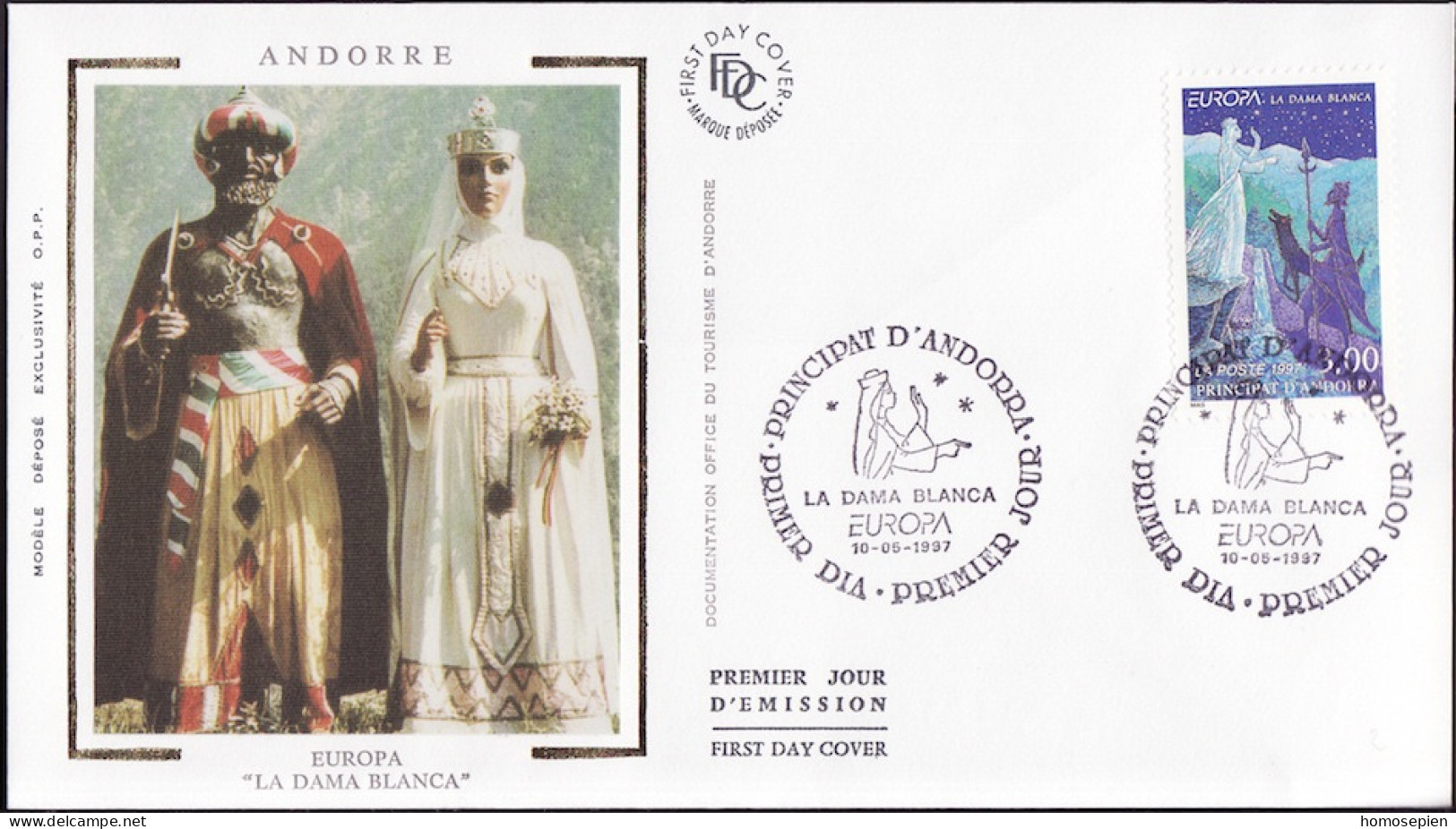 Europa CEPT 1997 Andorre Français - Andorra FDC1 Y&T N°487 - Michel N°508 - 3f EUROPA - 1997