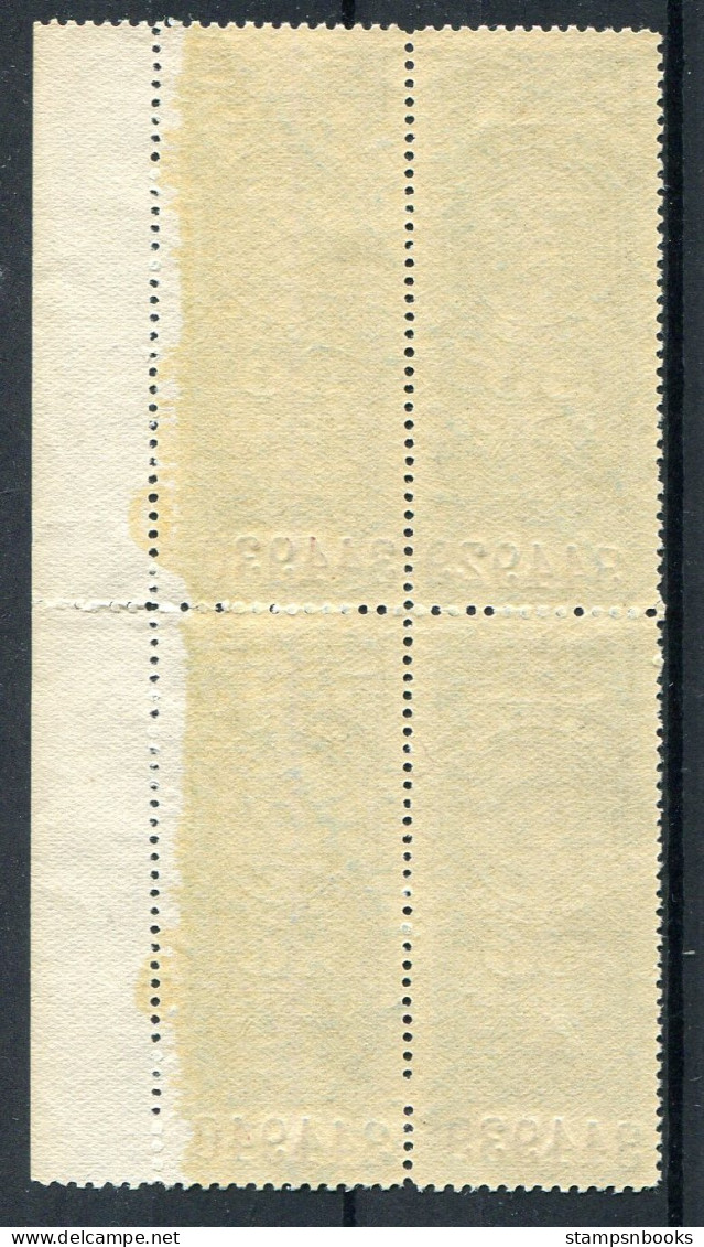 1897 Canada 50c Gas Inspection Revenue, Unmounted Mint Marginal Block Of 4 - Steuermarken