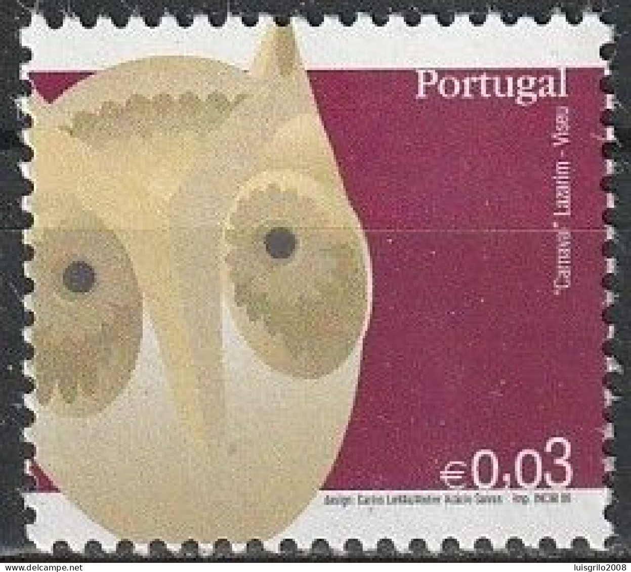 Portugal, 2006 - Máscaras De Portugal, €0,03 -|- Mundifil - 3421 . MNH - Gebruikt