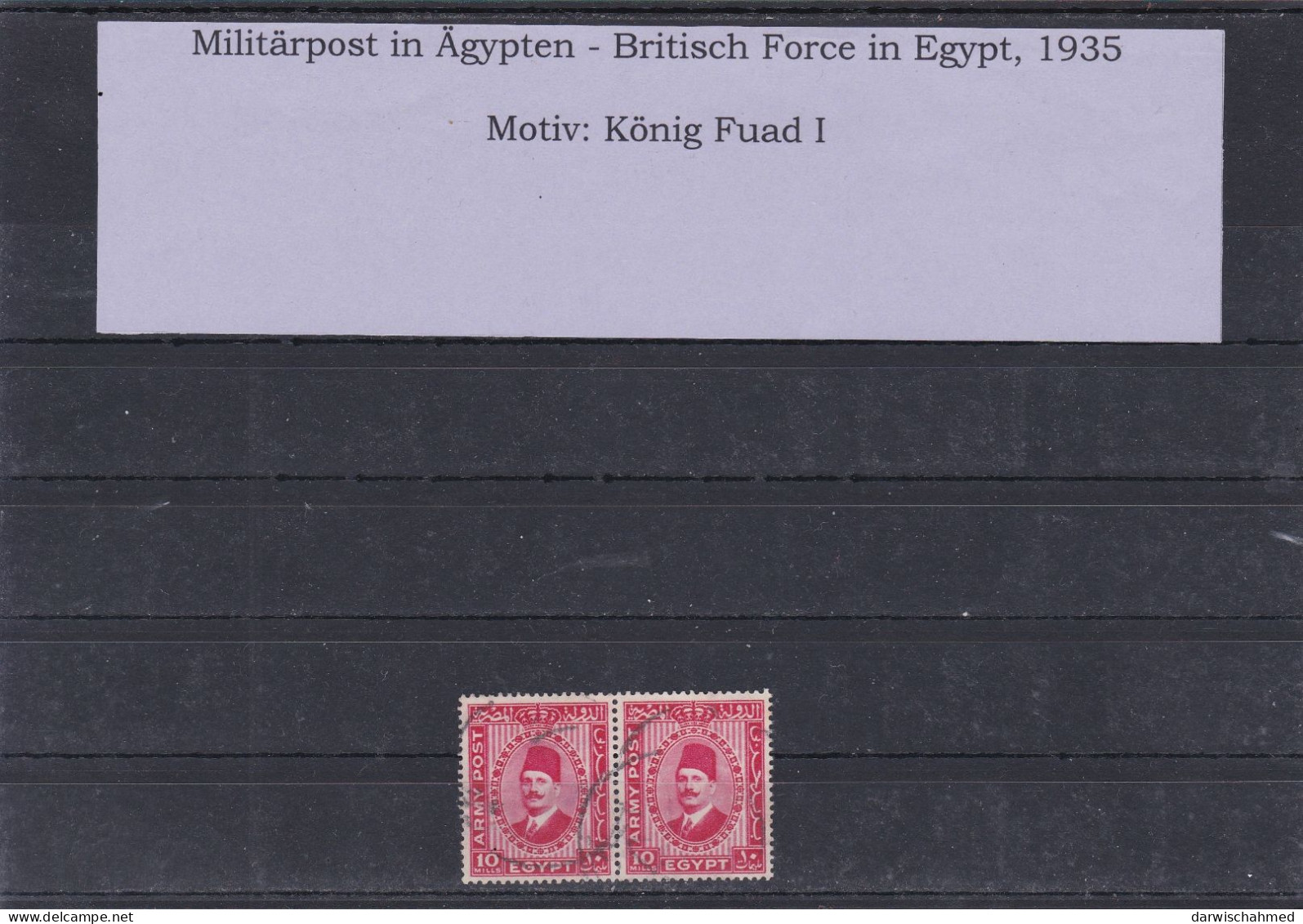 ÄGYPTEN - EGYPT - MILITÄR POST - BRITSH FORCES - ARMY POST KÖNIG FUAD PORTRÄT 1935  USED - Gebraucht