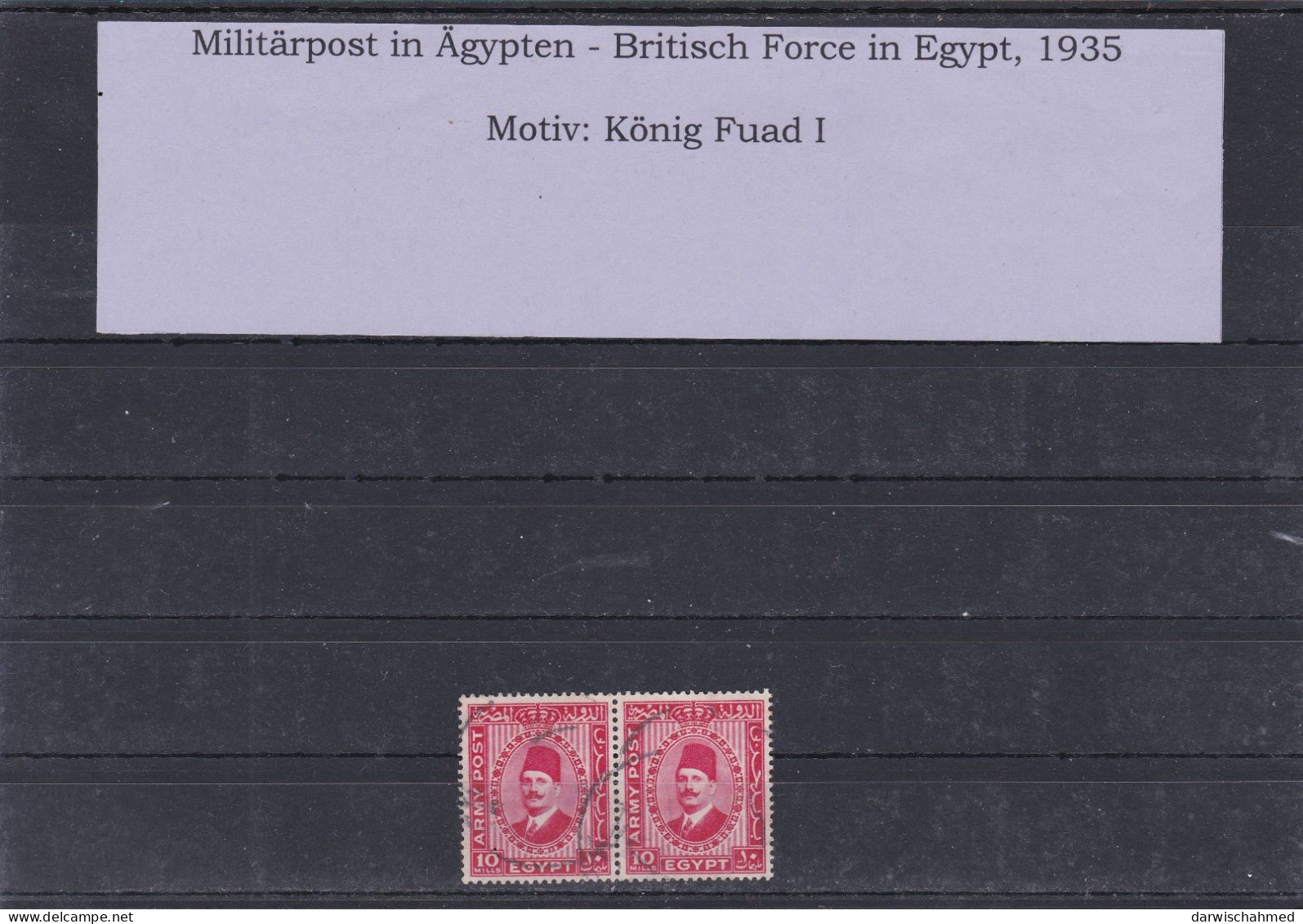 ÄGYPTEN - EGYPT - MILITÄR POST - BRITSH FORCES - ARMY POST KÖNIG FUAD PORTRÄT 1935  USED - Used Stamps