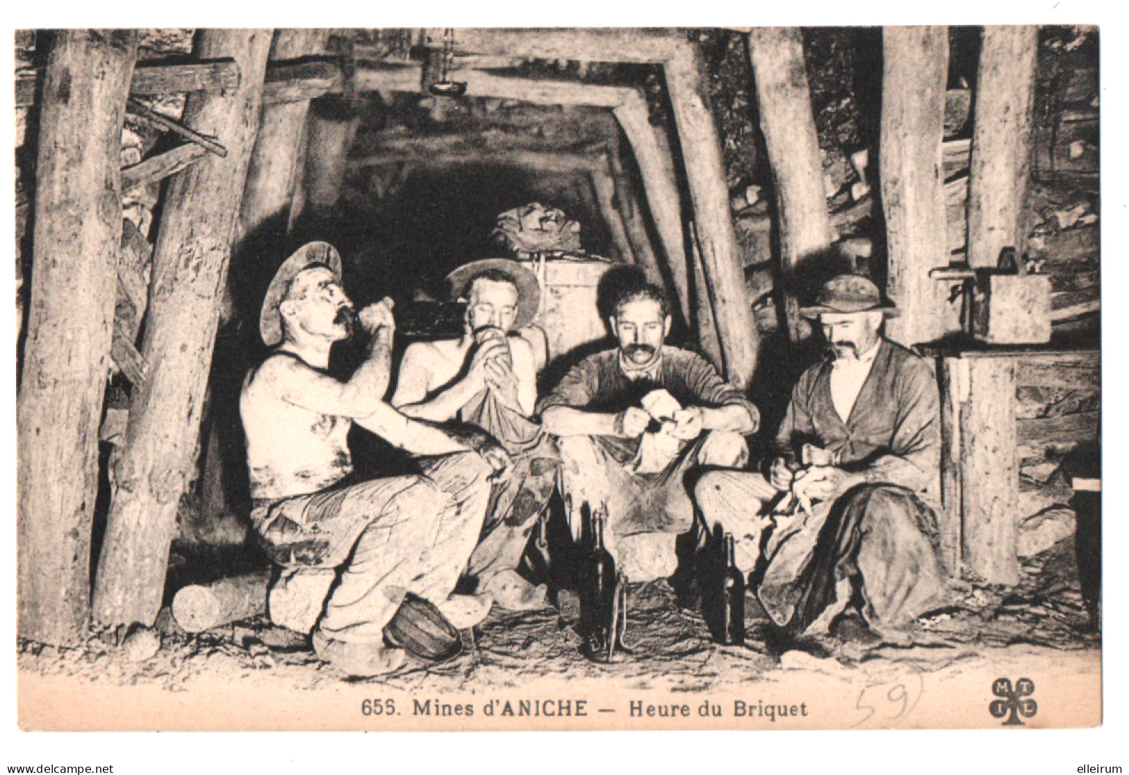 ANICHE (59) MINES. MINEURS. HEURE Du BRIQUET. - Aniche