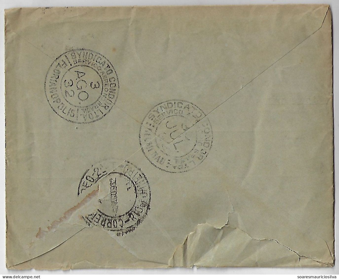 Brazil 1932 Cover Florianópolis Blumenau Rio De Janeiro Commemorative + Airmail Stamp Cancel Condor Syndicate - Luchtpost (private Maatschappijen)