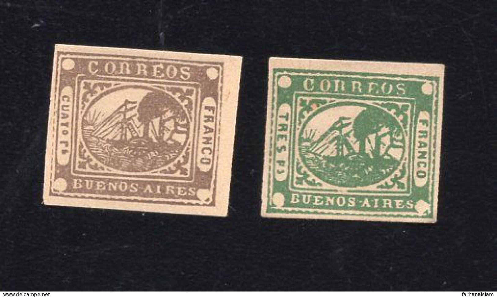 Argentina 1858 Little Ships Repints . Used Stamps - Nuovi