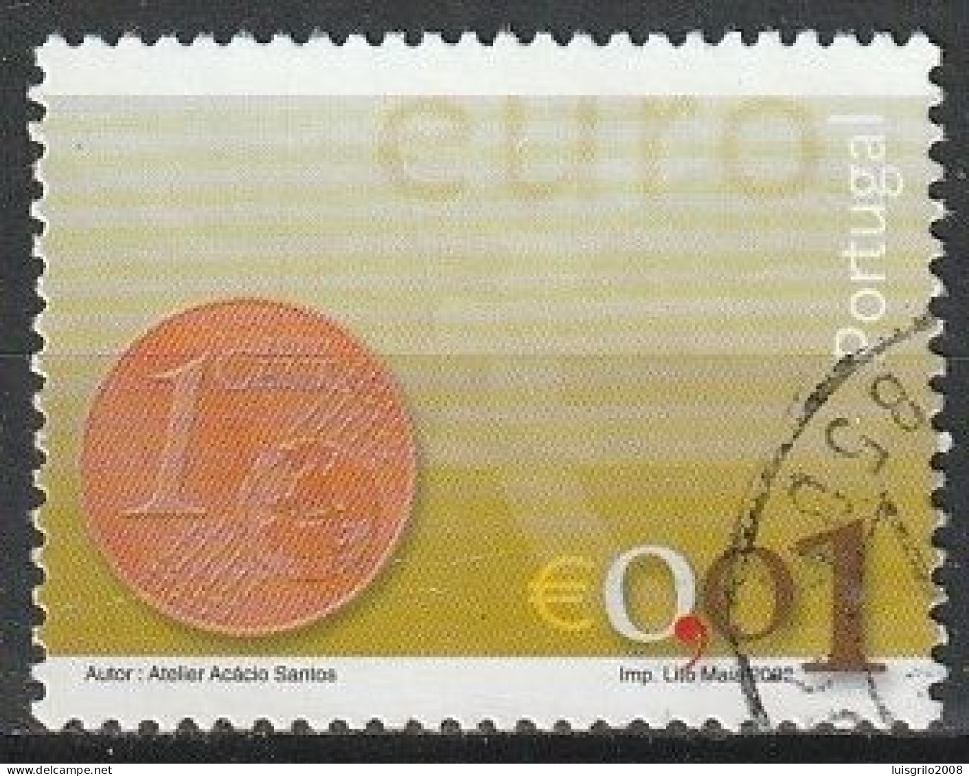 Portugal, 2002 - Euro, €0,01 -|- Mundifil - 2834 - Oblitérés