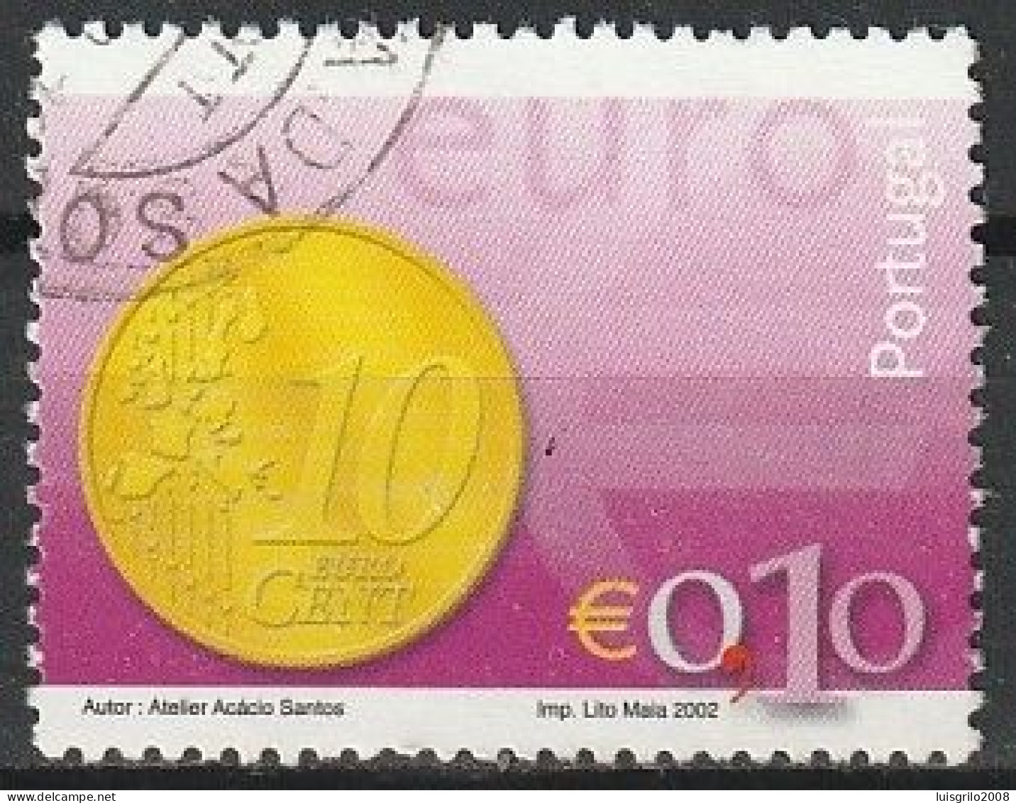 Portugal, 2002 - Euro, €0,10 -|- Mundifil - 2837 - Oblitérés