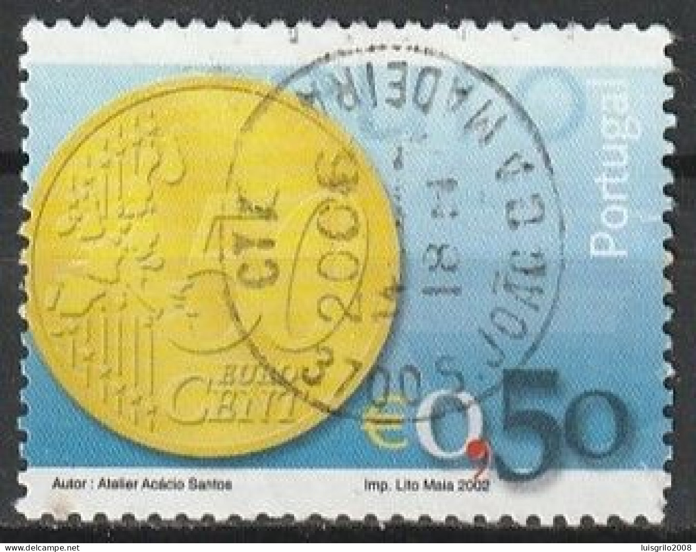 Portugal, 2002 - Euro, €0,50 -|- Mundifil - 2839 - Used Stamps