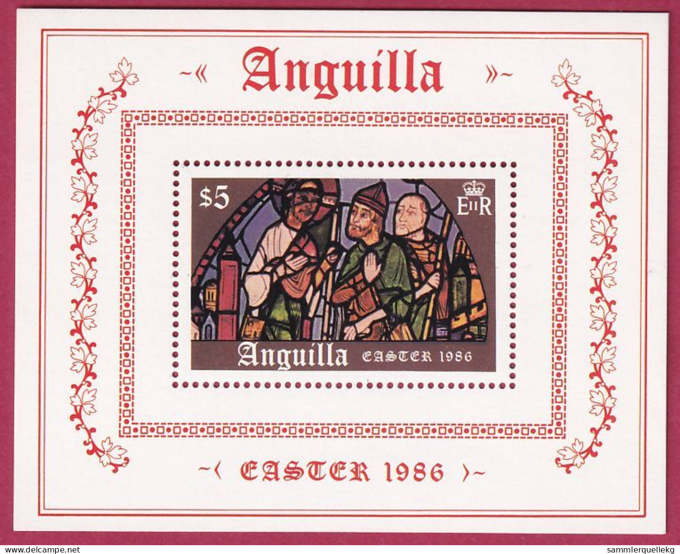 Anguilla Block 67 Postfrisch, Ostern, Glasfenster - Chritus Und Die Jünger Von Emmaus ( Nr. 1932 ) - Easter