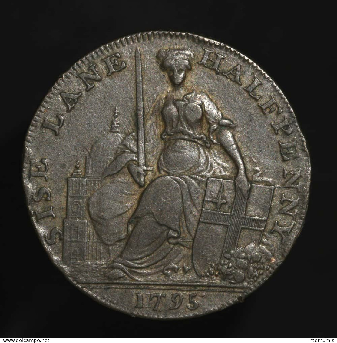 Grande-Bretagne / United Kingdom, SISE LANE - HALFPENNY, 1/2 Penny, 1795, Cuivre (Copper), TTB (EF), KM#DH#295 - Firma's