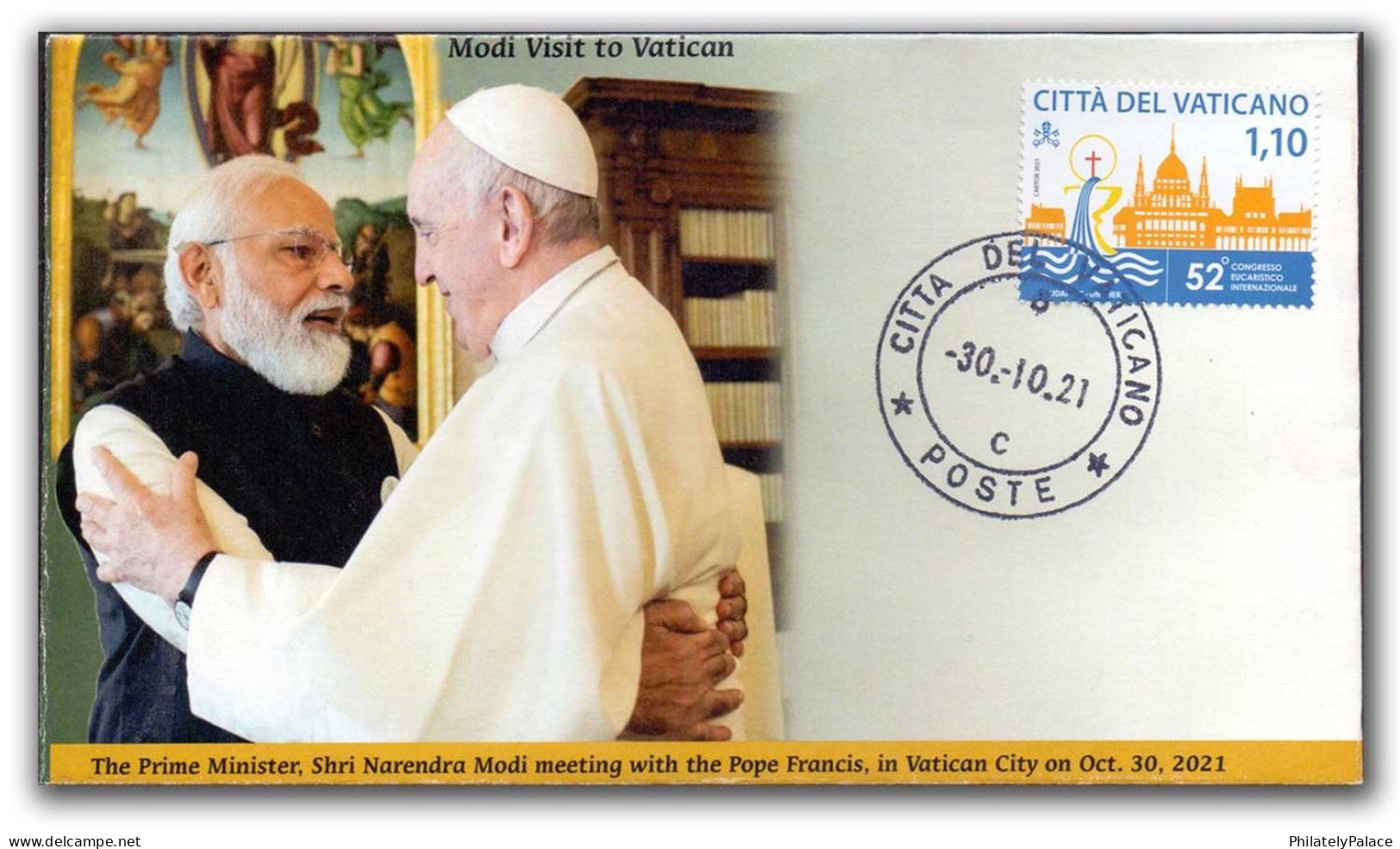 Vatican 2023 Pope Francis ,Catholic Church,Vatican City,Bishop,Jesus,Christianity, Indaia PM Narendra Modi (**) Inde - Storia Postale
