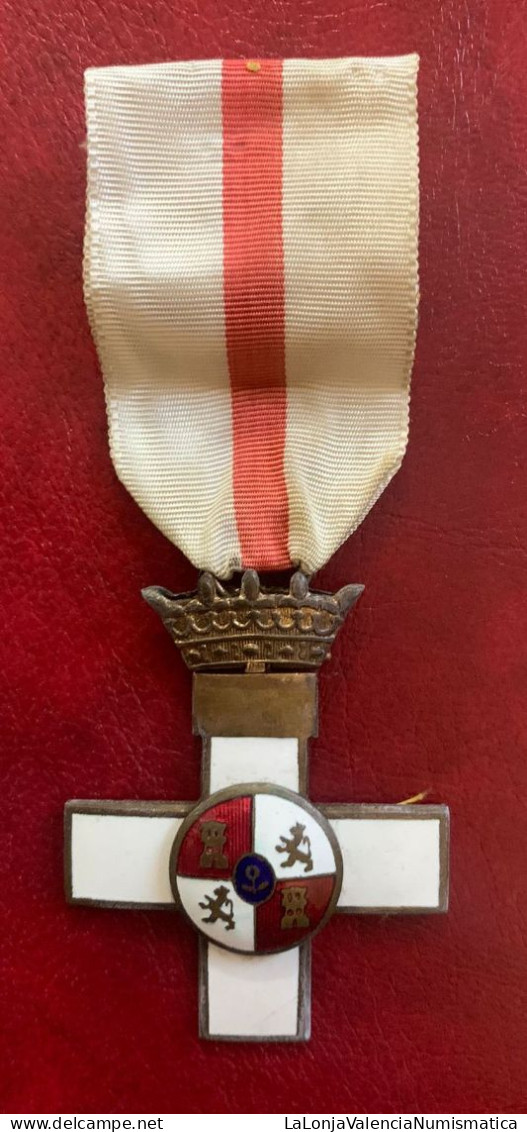 España Medalla Franco Cruz 1ª Clase Distintivo Blanco 1938 - 1975 - Sonstige & Ohne Zuordnung