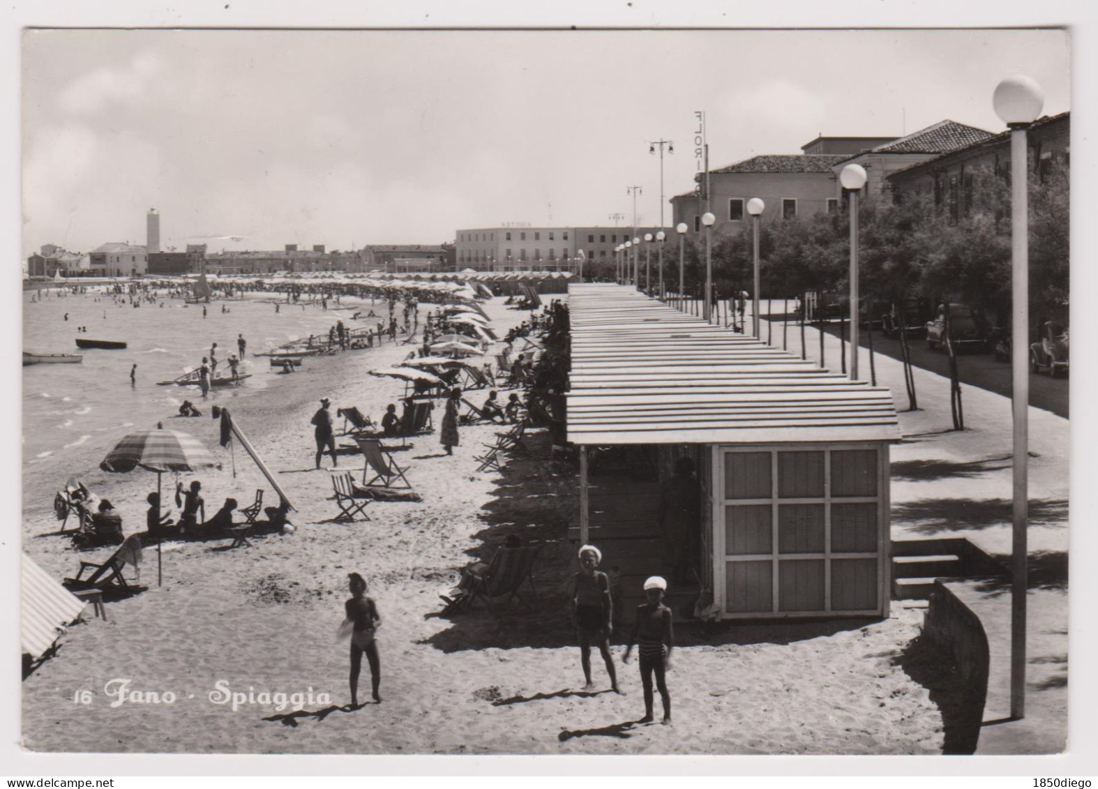 FANO -  SPIAGGIA  F/GRANDE VIAGGIATA 1954 ANIMAZIONE - Fano