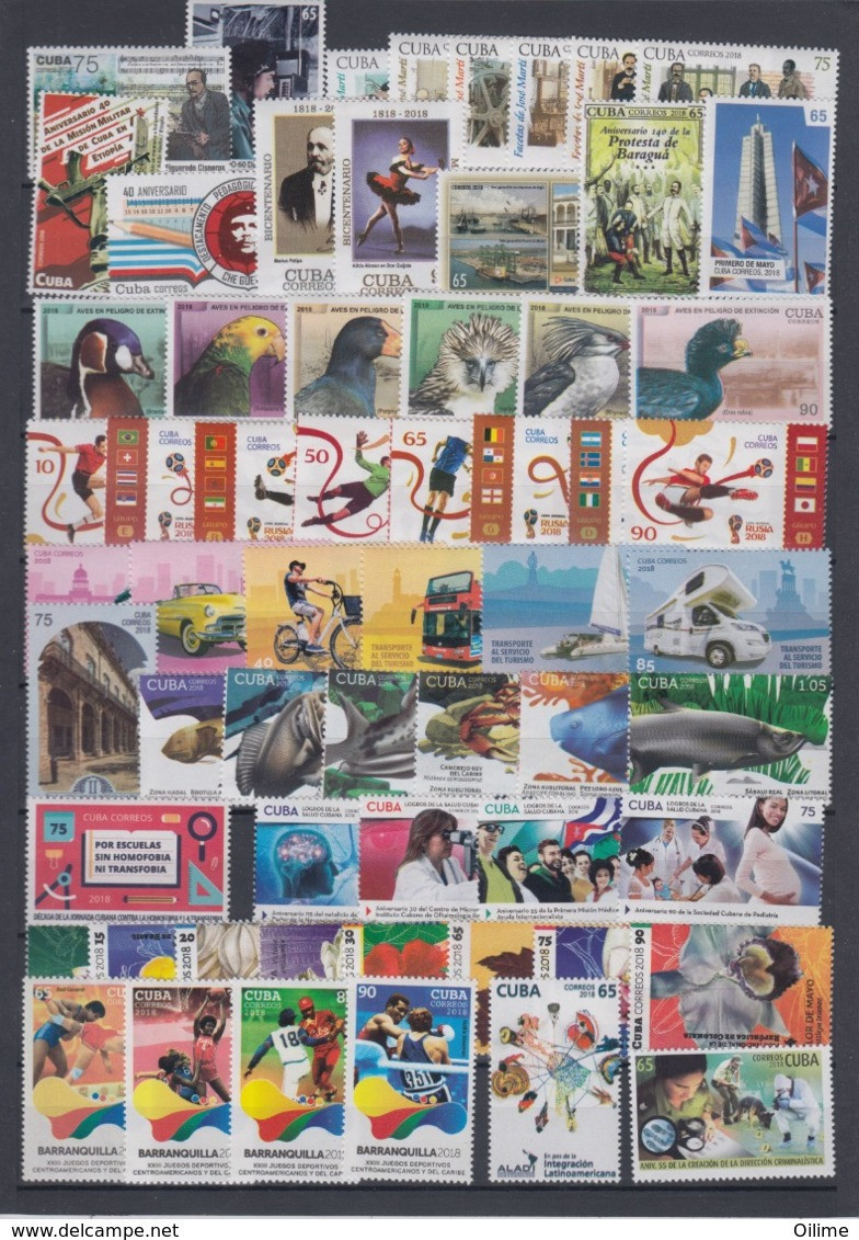 CUBA. EMISIONES DE 2018 MNH - Volledig Jaar