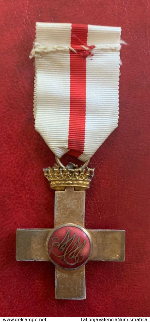 España Medalla Franco Cruz 1ª Clase Pensionada Distintivo Blanco - Other & Unclassified