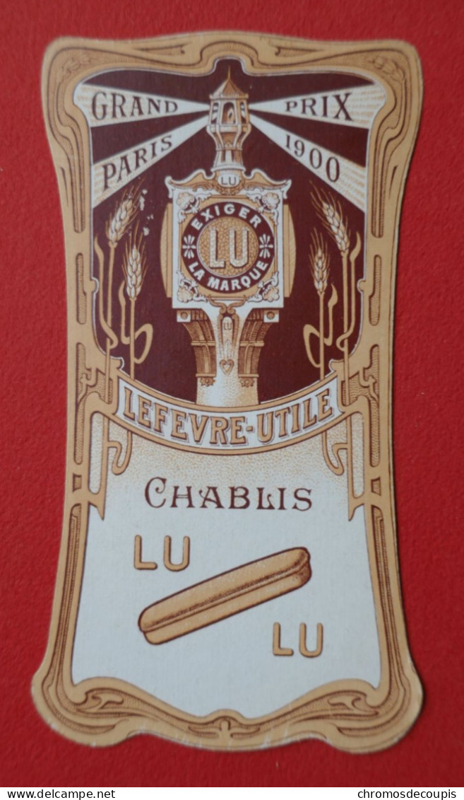 Chromo  LU  Lefevre -Utile  Osselet   Art Nouveau   Chablis  LU    Dame élégante Boite LU - Lu