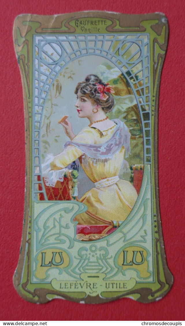 Chromo  LU  Lefevre -Utile  Osselet   Art Nouveau   Gaufrette Vanille - Lu