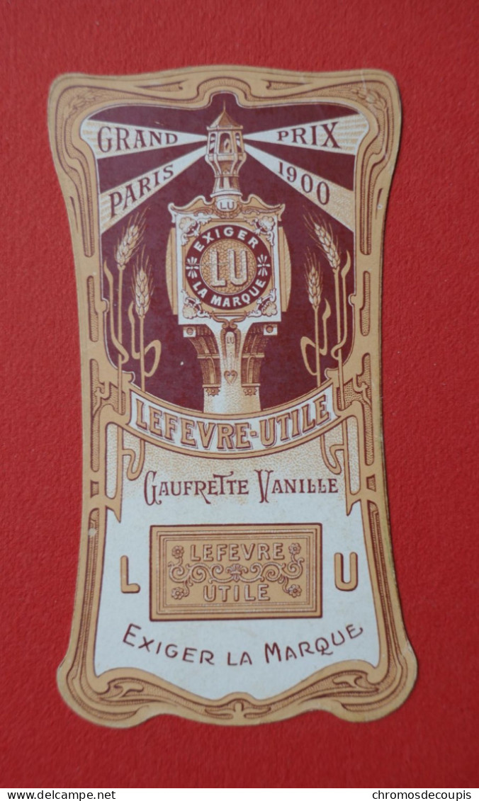 Chromo  LU  Lefevre -Utile  Osselet   Art Nouveau   Gaufrette Vanille - Lu