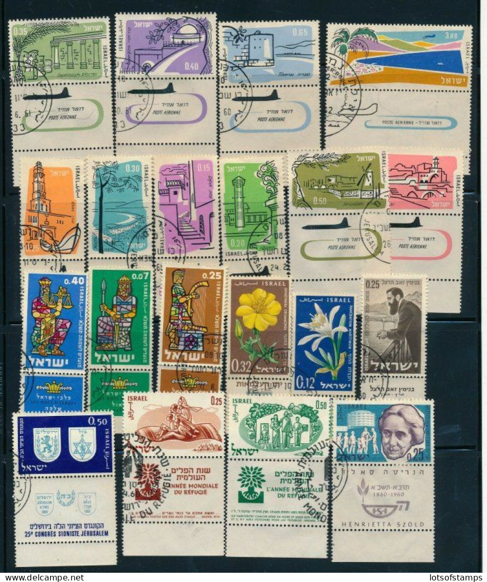Israel 1960 Year Set Full Tabs VF WITH 1st Day POST MARKS FROM FDC's - Used Stamps (with Tabs)