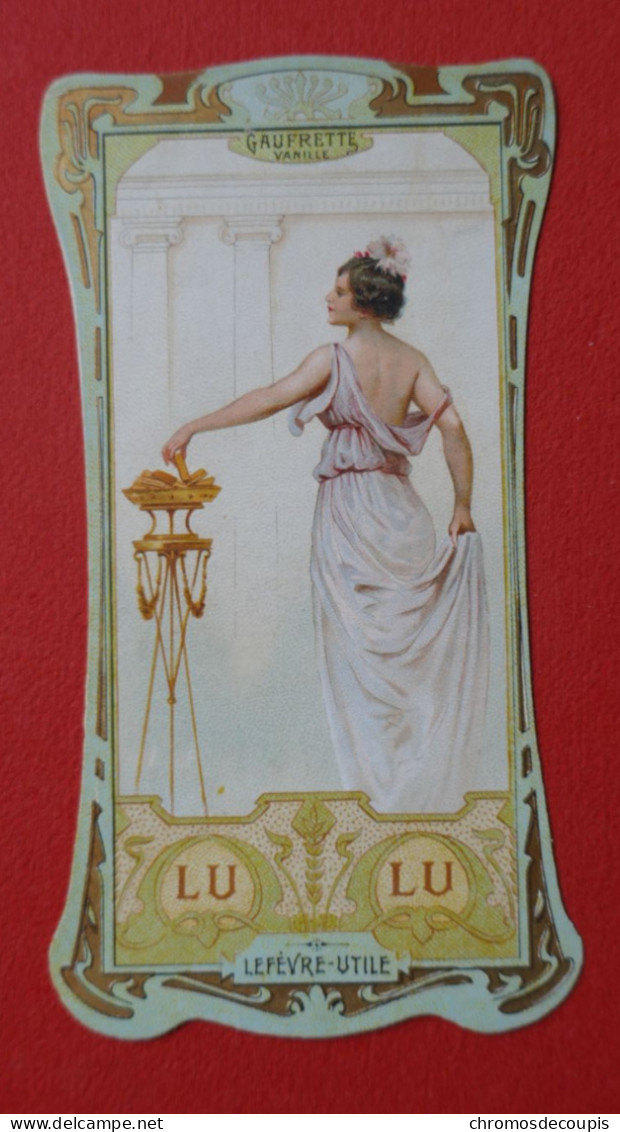 Chromo  LU  Lefevre -Utile  Osselet   Art Nouveau   Gaufrette Vanille - Lu