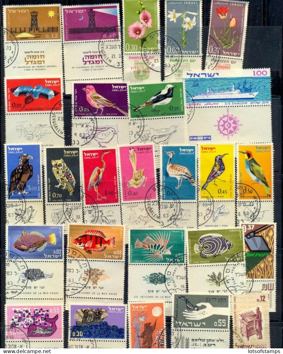 Israel 1963 Year Set Full Tabs VF USED 1st DAY POST MARK - Used Stamps (with Tabs)