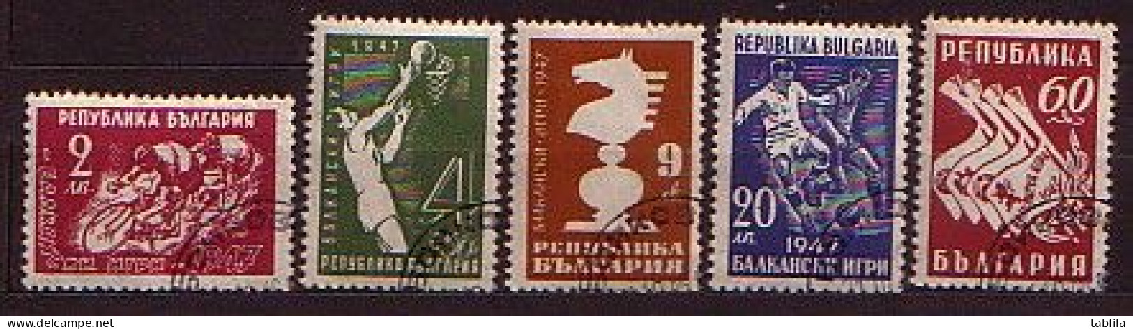 BULGARIA - 1947 - Balkan Games - 5v Used - Oblitérés