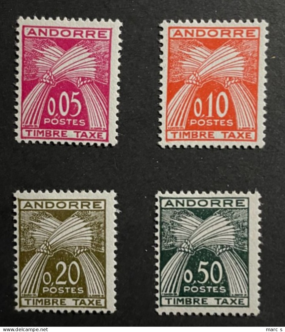 ANDORRE 1961 - NEUF*/MH - LUXE - YT TAXE T 42 / 45 - SC J42 / J45 - Unused Stamps