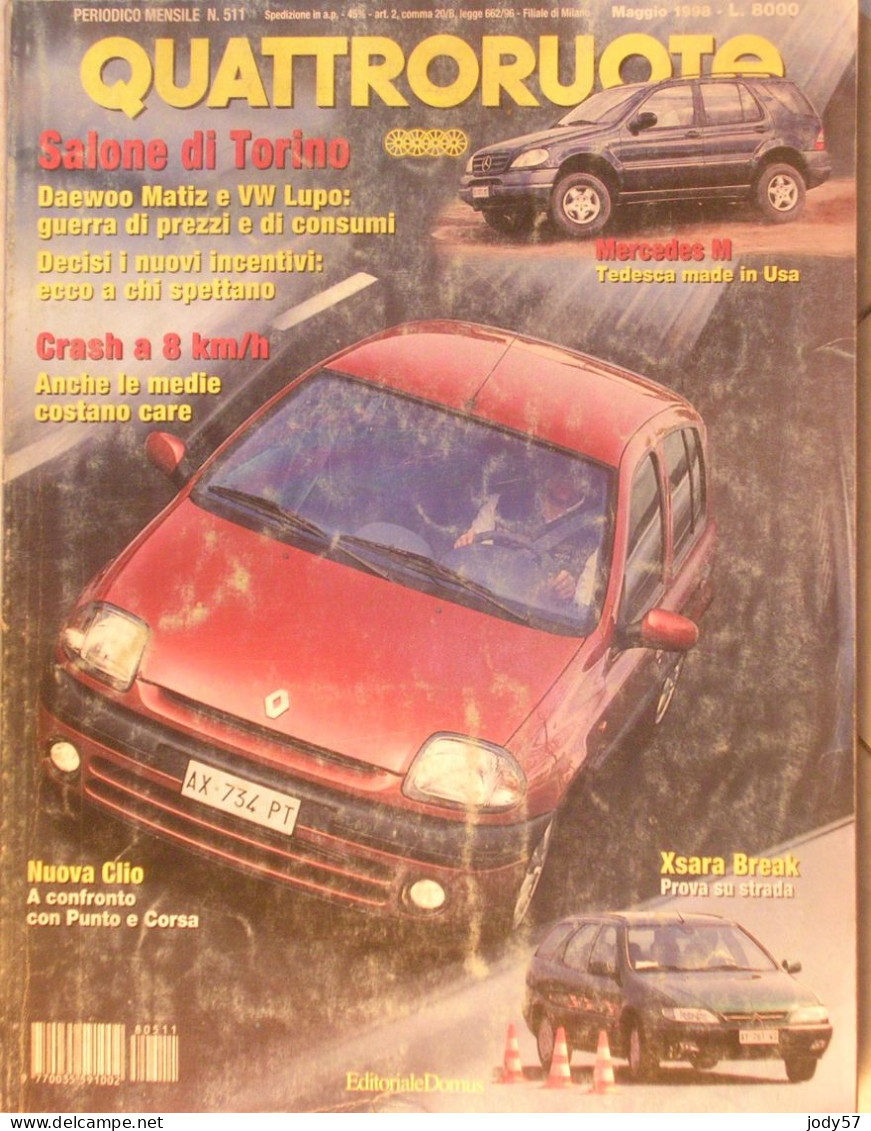 QUATTRORUOTE - N.511 - MAGGIO 1998 - MERCEDES ML 320 - Moteurs