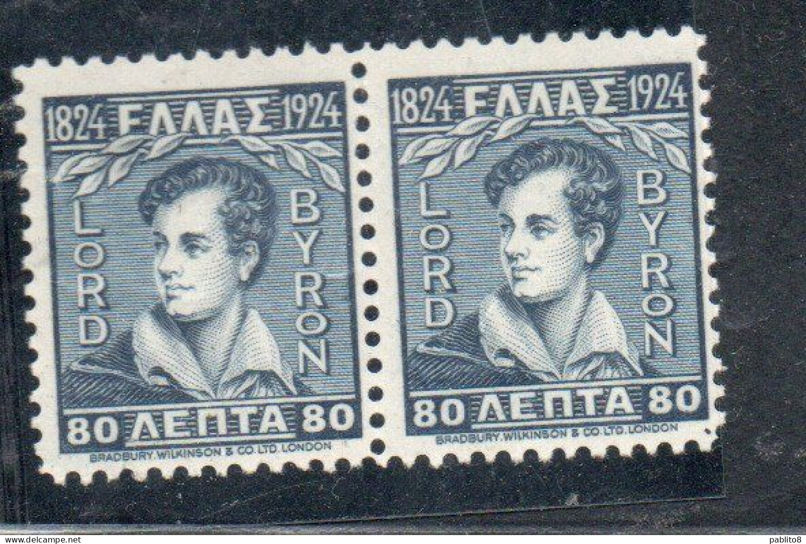 GREECE GRECIA HELLAS 1924 LORD BYRON 80L MNH - Unused Stamps