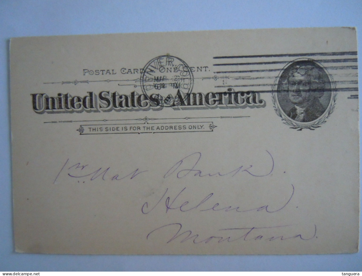 USA Mar 1895 Scott UX12 Postal Card Denver, Colo To Helena, Mont Entier Ganzsache - ...-1900