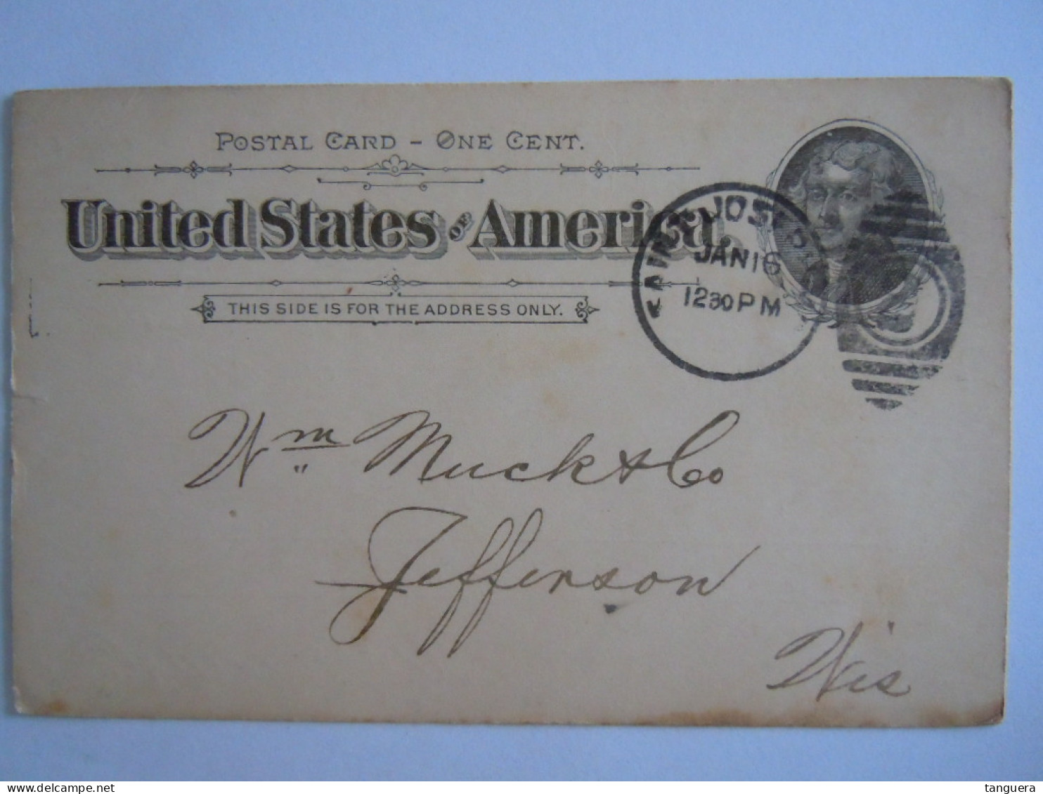 USA Jan 1895 Scott UX12 Postal Card St. Joseph, Missouri To Jefferson Entier Ganzsache - ...-1900