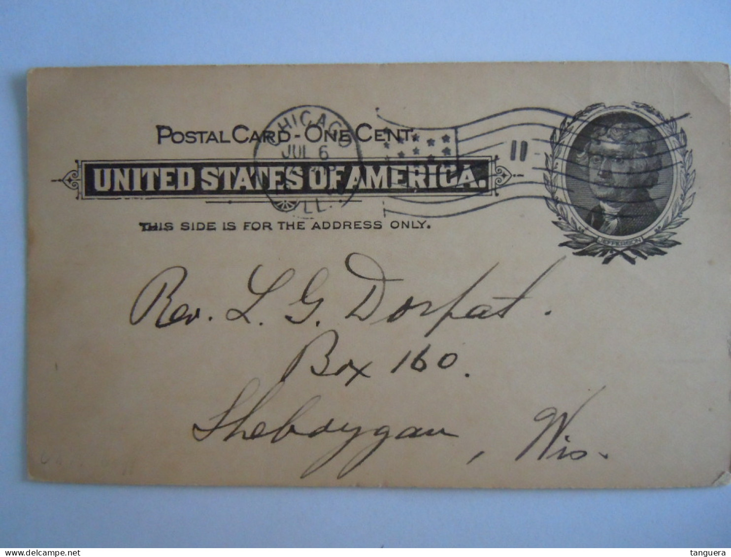 USA Jul ? Scott UX14 Postal Card Chicago To Sheboygan Wisconsin Entier Ganzsache - ...-1900