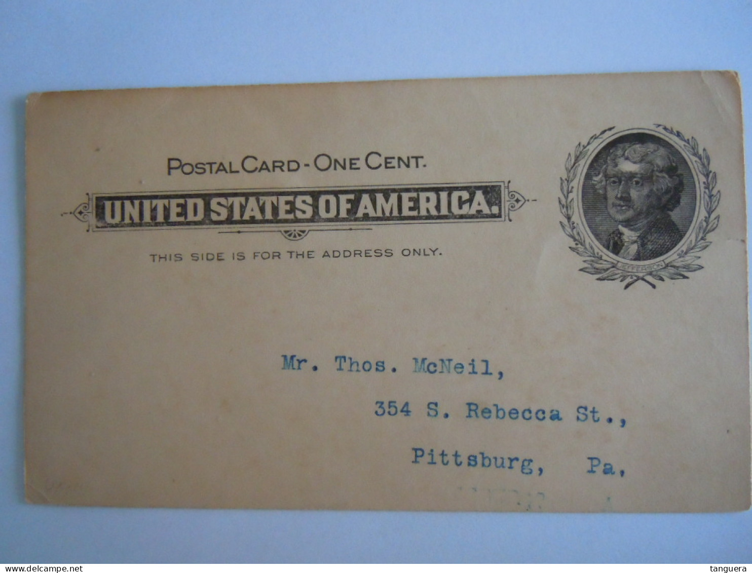 USA Apr 1901 Scott UX14 Postal Card To Pittsburg Not Circulated Entier Ganzsache - ...-1900