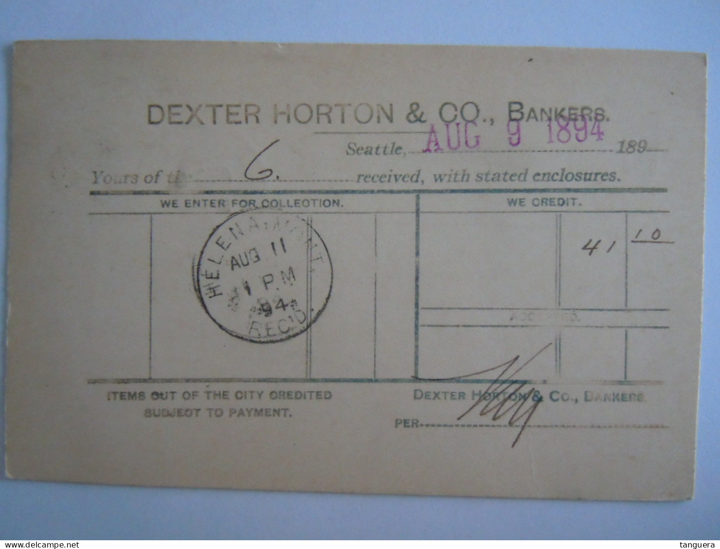 USA Aug 1894 Scott UX12 Postal Card Seatle To Helena Mont Entier Ganzsache - ...-1900