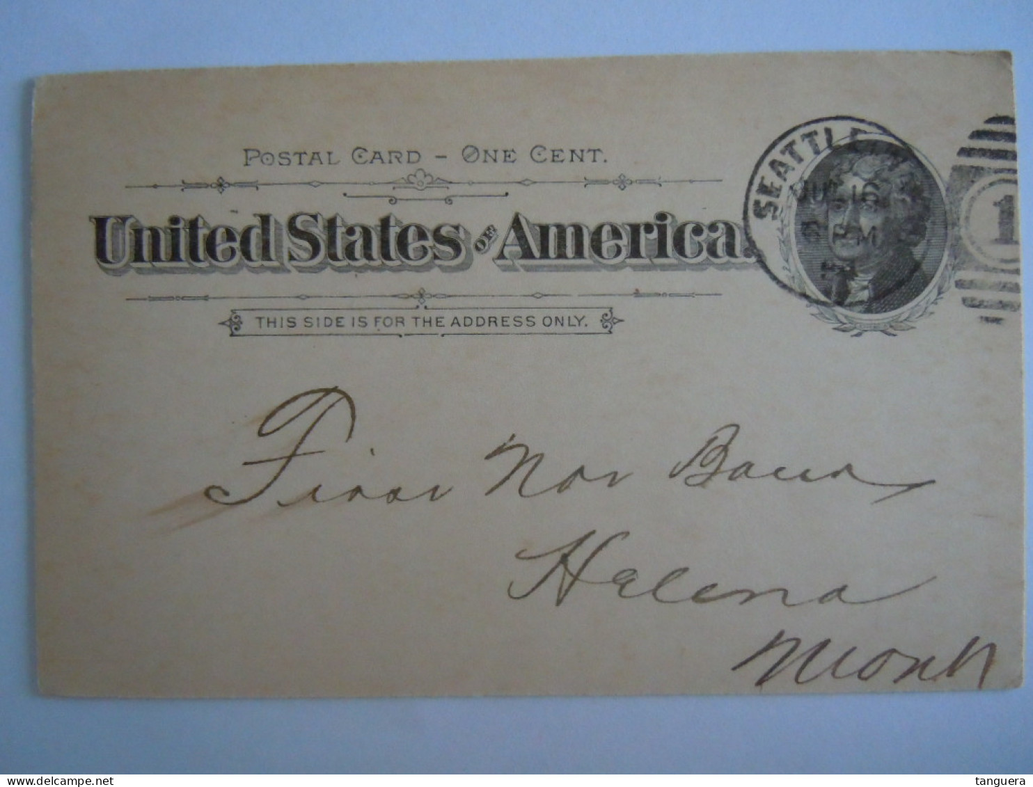 USA Jul 1894 Scott UX12 Postal Card Seatle To Helena Mont Entier Ganzsache - ...-1900