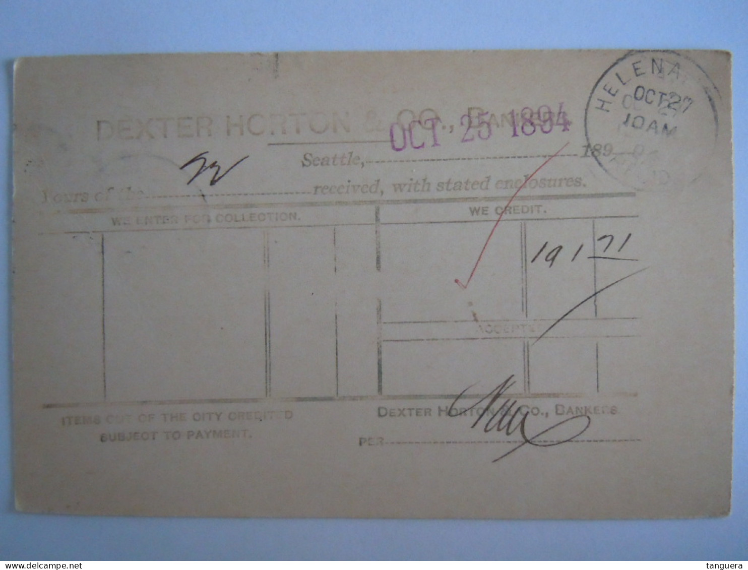 USA Oct 1894 Scott UX12 Postal Card Seatle To Helena Mont Entier Ganzsache - ...-1900