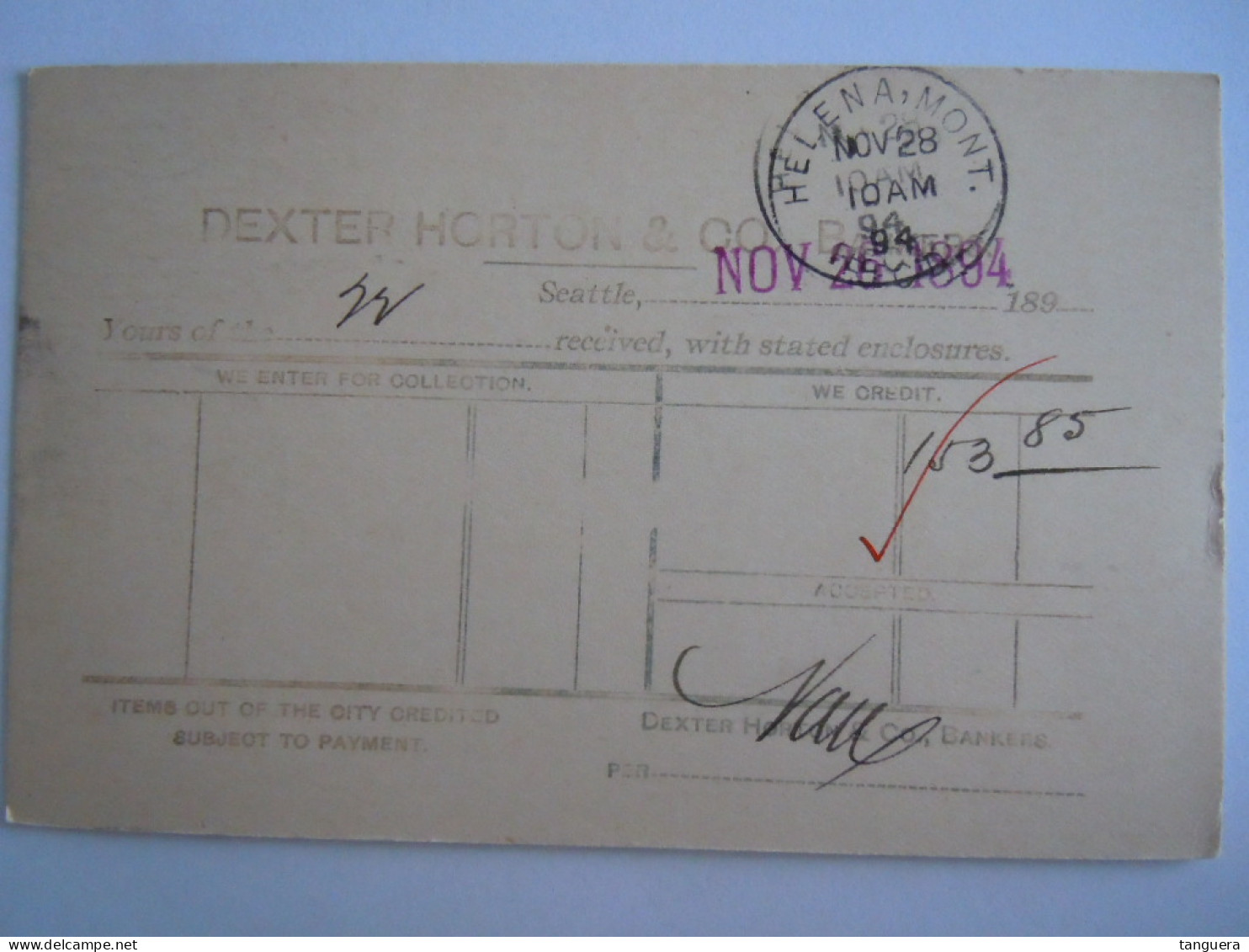 USA Nov 1894 Scott UX12 Postal Card Seatle To Helena Mont Entier Ganzsache - ...-1900