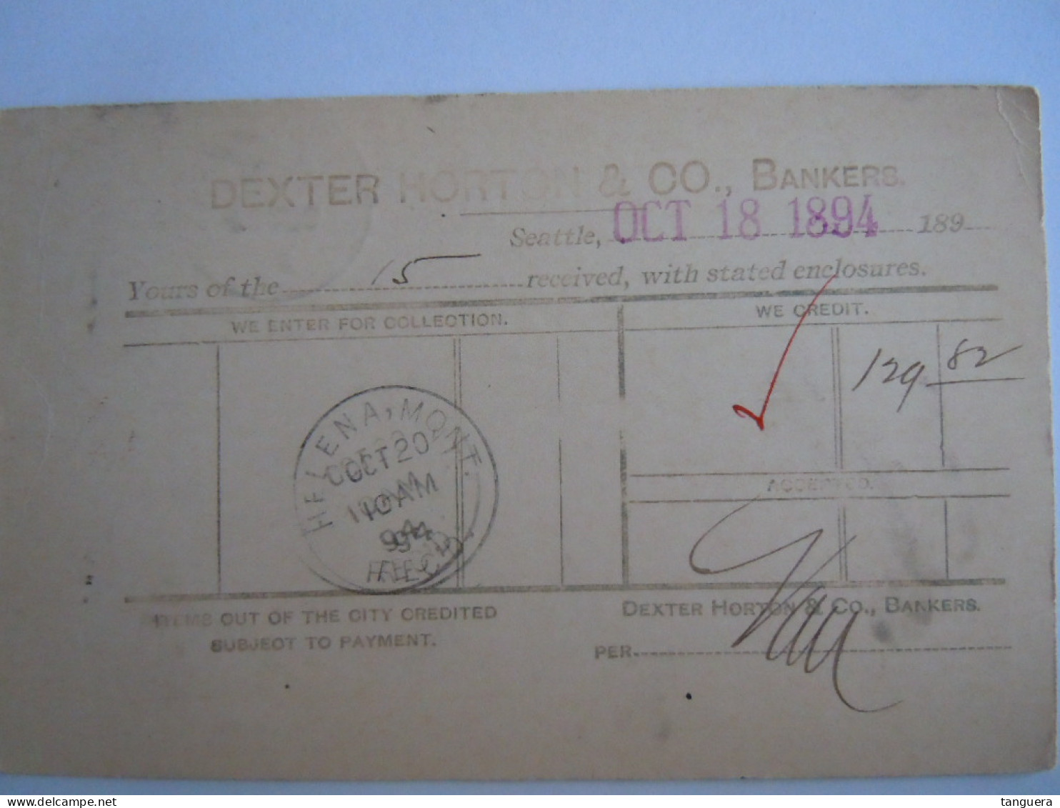 USA Oct 1894 Scott UX12 Postal Card Seatle To Helena Mont Entier Ganzsache - ...-1900