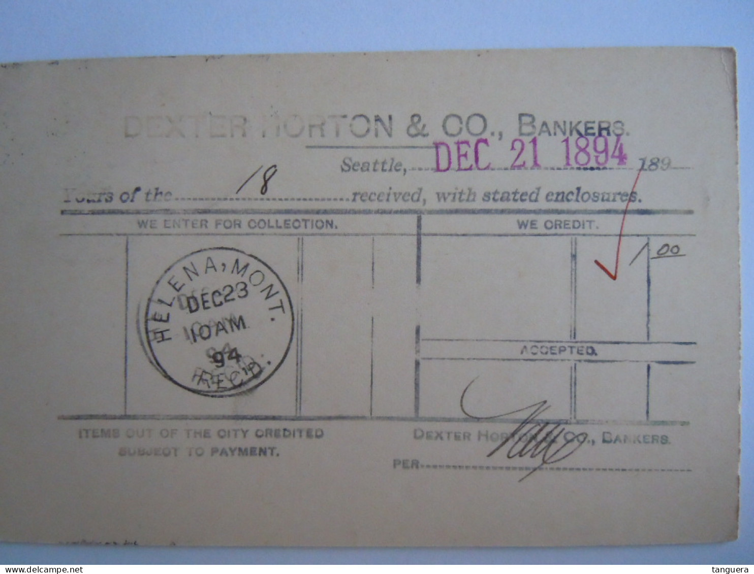 USA Dec 1894 Scott UX12 Postal Card Seatle To Helena Mont Entier Ganzsache - ...-1900