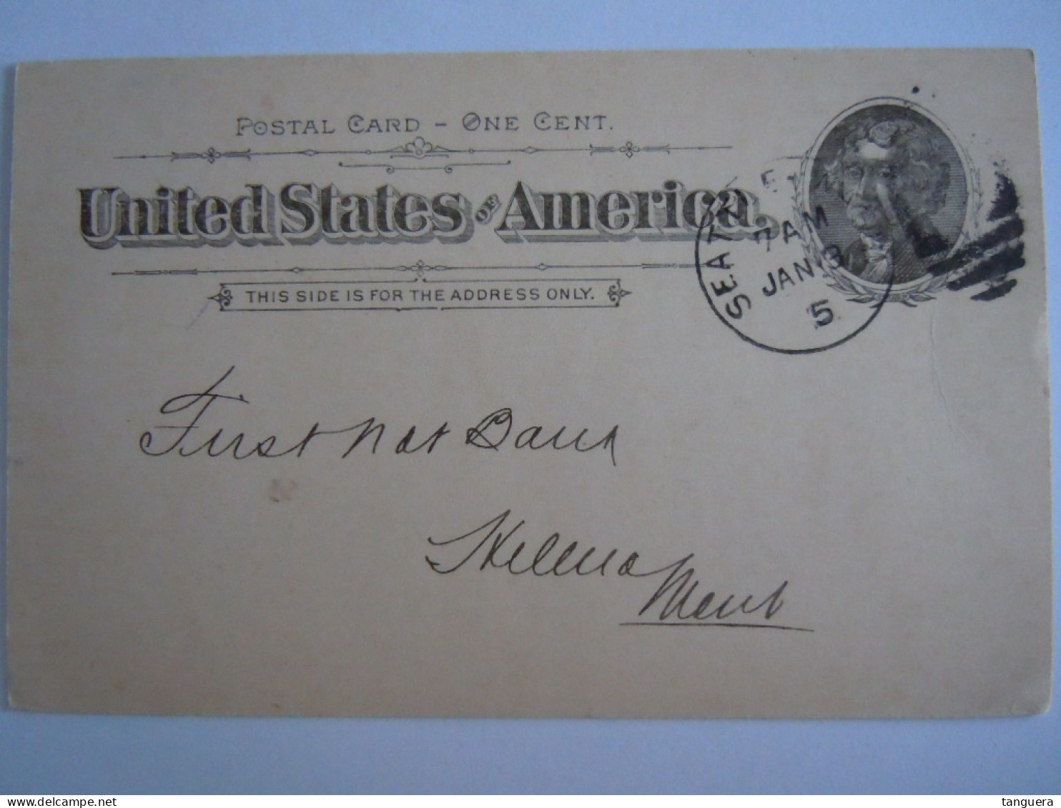 USA Jan 1895 Scott UX12 Postal Card Seattle To Helena Mont Entier Ganzsache - ...-1900