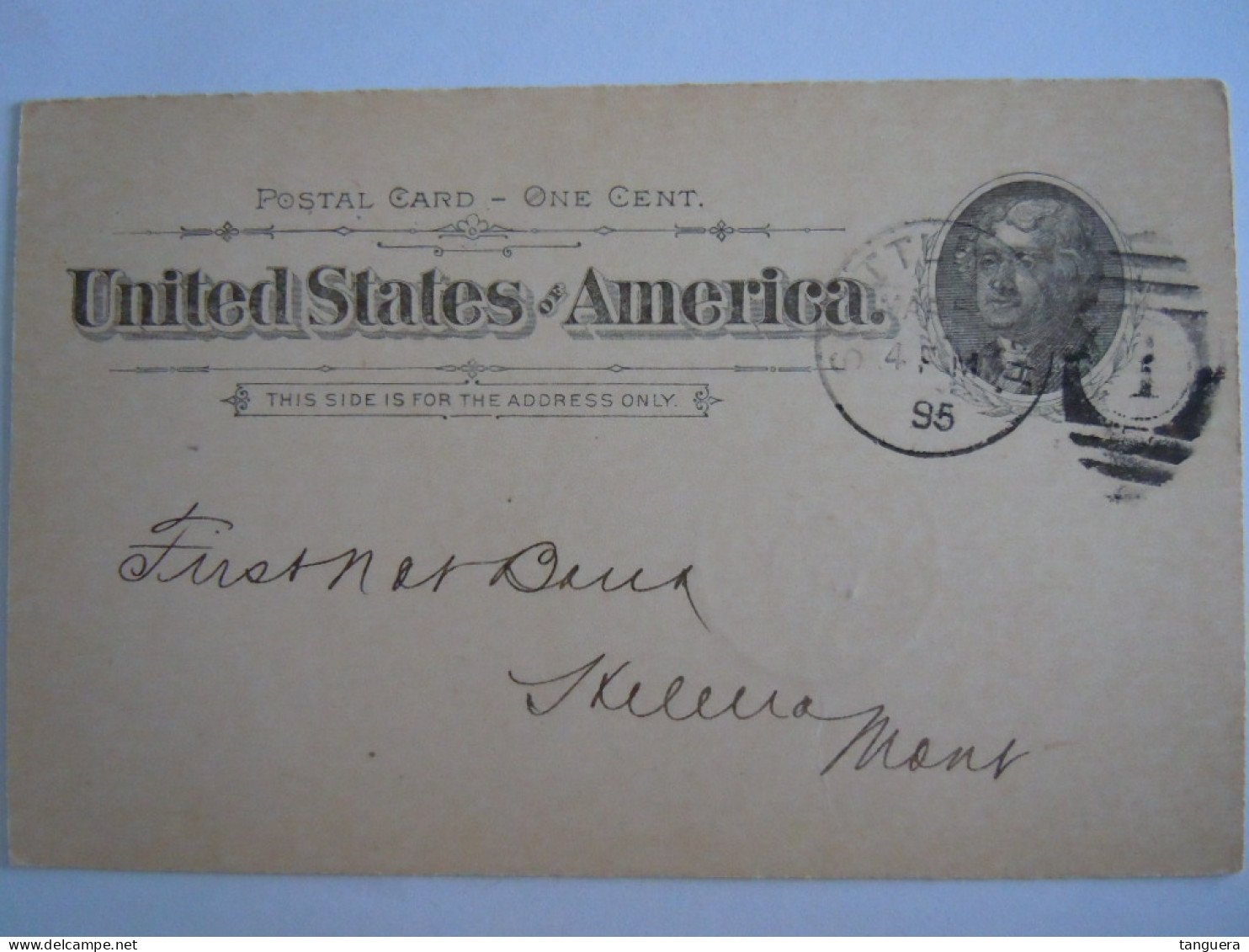 USA Mar 1895 Scott UX12 Postal Card Seattle To Helena Mont Entier Ganzsache - ...-1900